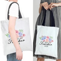 womens shopper shopping bags shoulder teacher series eco tote bag fabric supermarket ladies canvas harajuku handbags