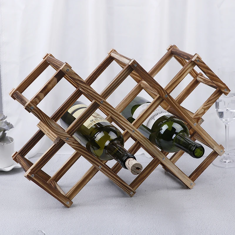 Soporte plegable para botellas de vino tinto, estante de exhibición para Bar, accesorios para bar,