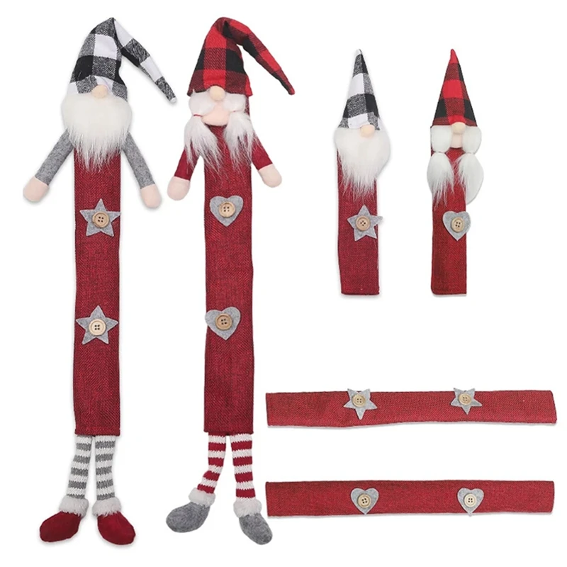 

Christmas Faceless Dwarf Refrigerator Door Handle Antiskid Gloves Oven Door Knob Protector Kitchen Party Decoration