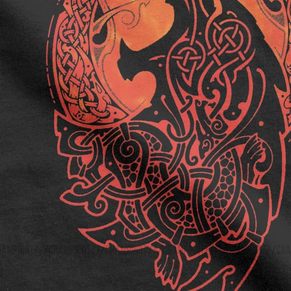 Man's Viking Valhalla Odin Fenrir Loki's Son T-Shirt Funky Crewneck Short Sleeves Tops Pure Cotton Tee Shirt Travel T Shirts | Мужская