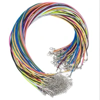2022 new 20pcs 4560cm adjustable leather wax cord handmade braided rope necklaces pendant charms lobster clasp string jewelry