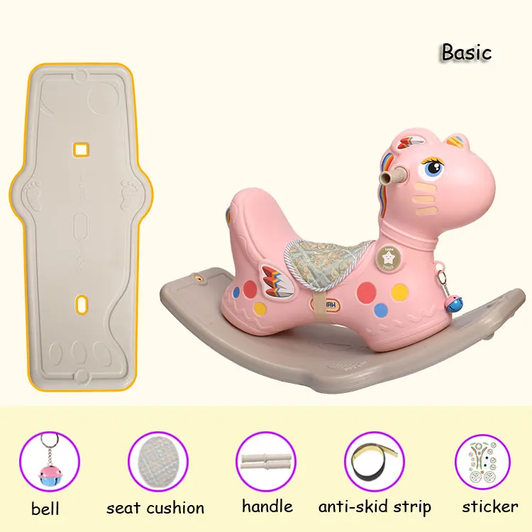 basic pink Детская игрушка-качалка, утолщенное пластиковое детское кресло-качалка, качалка в виде животного, качалка, кресло-качалка для новорожденного ребенка от 1 до 6 лет - Цвет: basic pink