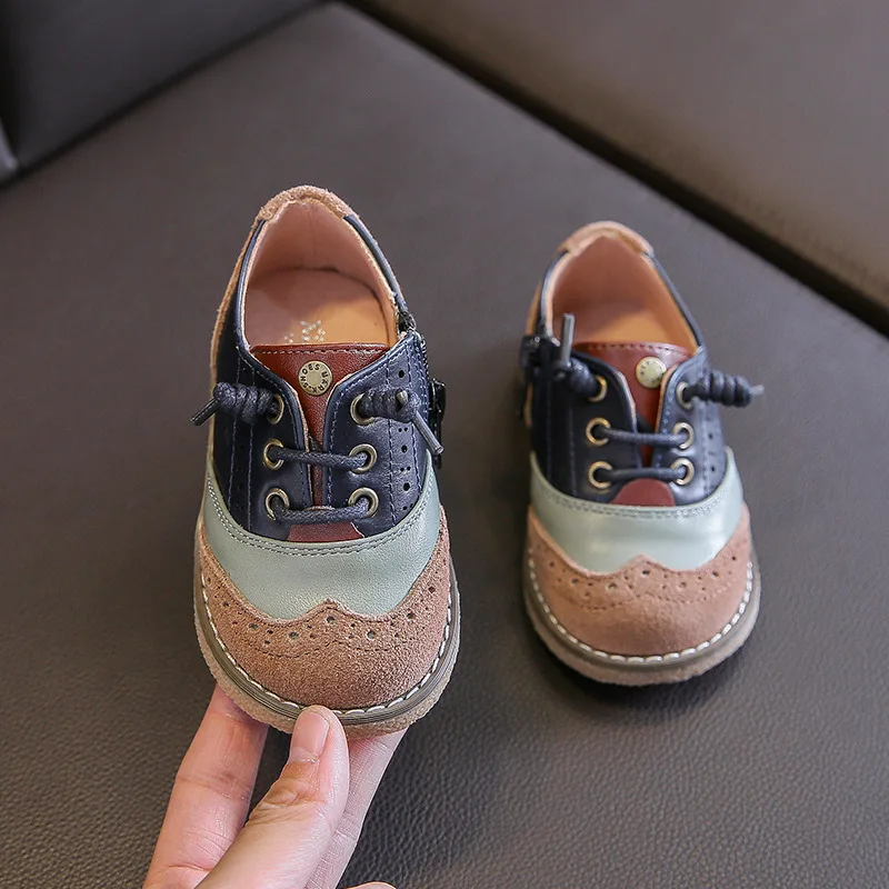 Весенние детские повседневные кожаные туфли обувь принцессы на мягкой подошве в