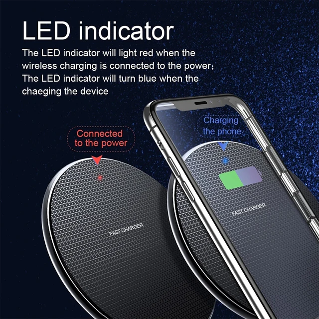 10W Wireless Charger For iPhone12 11 Pro Induction Fast Wireless Charging Pad For Samsung S21 S20 Huawei P40 Smart Phone Charger 6