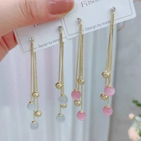 2020 new arrival dominated fashion long metal tassel drop earrings korean joker sweet lovely heart elegant women earrings
