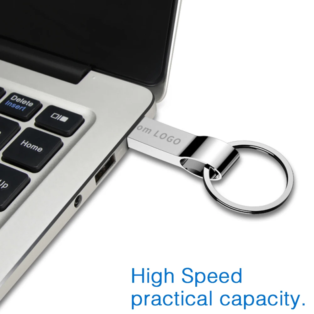 Usb флеш-накопитель 32 ГБ USB 2,0 металлическая usb-флешка 4 ГБ 8 ГБ 16 ГБ флеш-накопитель карта памяти 64 Гб Флешка для ключей 128 ГБ печать логотипа