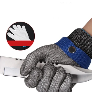 Защитные перчатки из нержавеющей стали, защитные рабочие перчатки с защитой от резки и ударов, рабочие перчатки с металлической сеткой для резки мясника, рабочие перчатки с защитой от резки