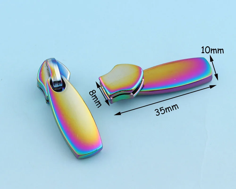10 шт. № 5 # Радужный съемник молнии кожаная застежка-молния для головка на