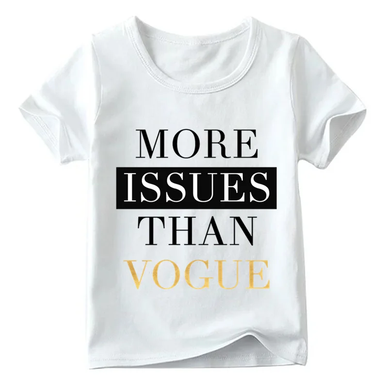 2019 детская модная футболка с надписью VOGUE летняя для маленьких девочек/мальчиков