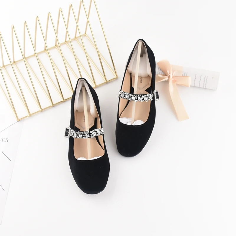 Ручного шитья с украшением в виде кристаллов стиле Мэри Джейн Женская обувь