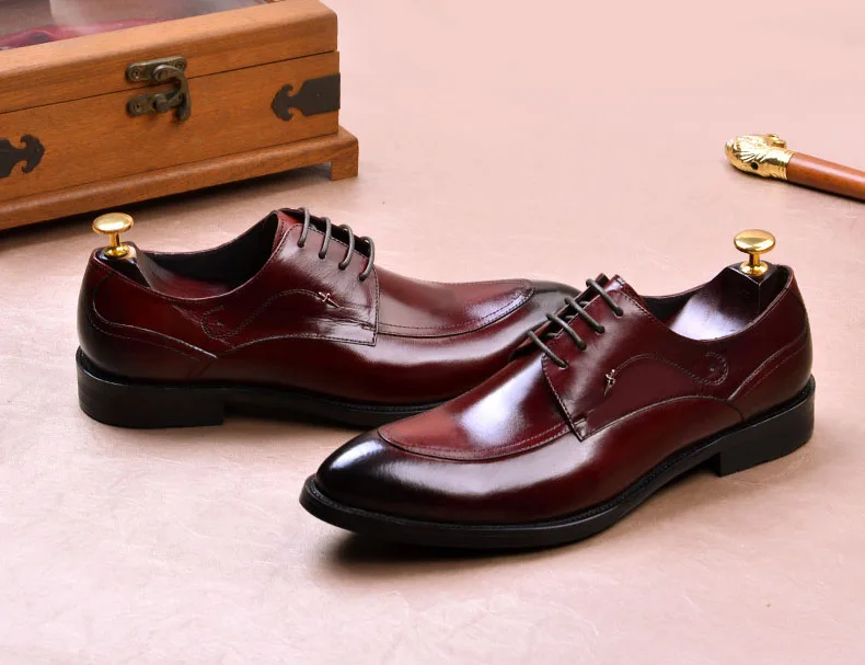 QYFCIOUFU ручной работы Мужские туфли с перфорированным носком Оксфорды Черные и