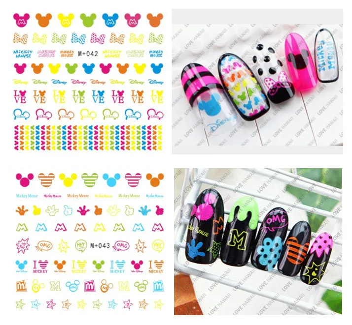 1 шт водяной знак наклейки для ногтей японский и корейский стиль флуоресцентный