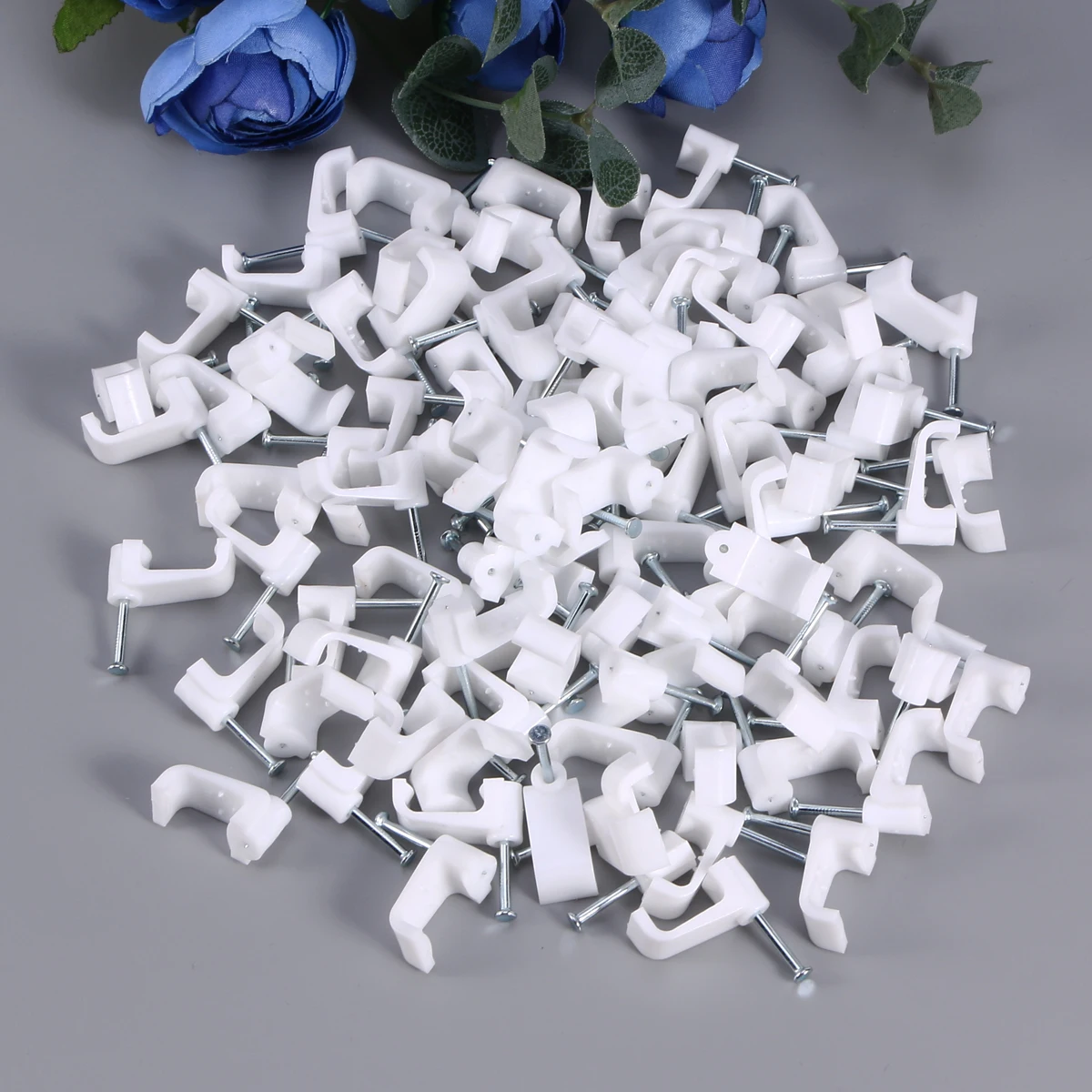 Пластиковые зажимы для кабеля 100 шт. 16 мм фиксаторы телефонных линий кабельный