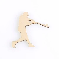 baseball player shape mascot laser cut christmas decorations silhouette blank unpainted 25 pieces wooden shape 1334