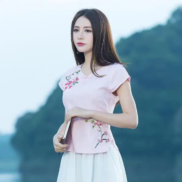 Этническая рубашка 2020 размера плюс женская одежда 3xl дизайнерская синяя Розовая