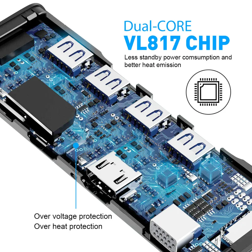 Usb хаб EKSA 11 в 1 переходная док станция Thunderbolt 3 Type C с портом USB 0 2 для MacBook Pro 1080P VGA RJ45 4K