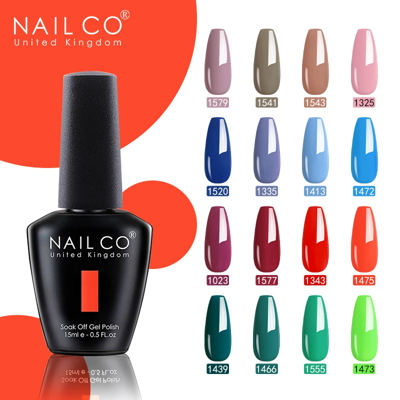 

Гель-лак NAILCO полуперманентный Гибридный для ногтей, 47 цветов, 15 мл светодиодный лак для нейл-арта