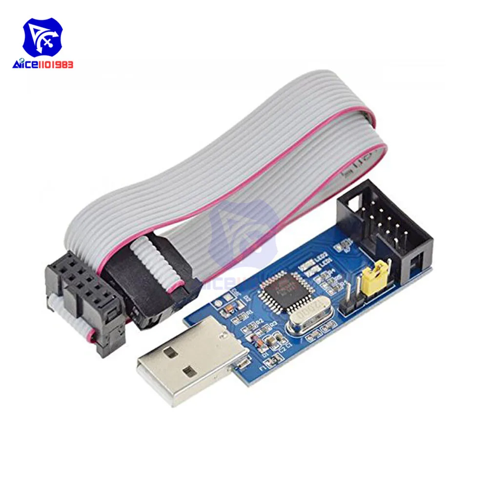 Программатор diymore USBASP USBISP AVR ATMEGA8 ATMEGA128 USB ISP ASP для Arduino 51 MCU с кабелем загрузки