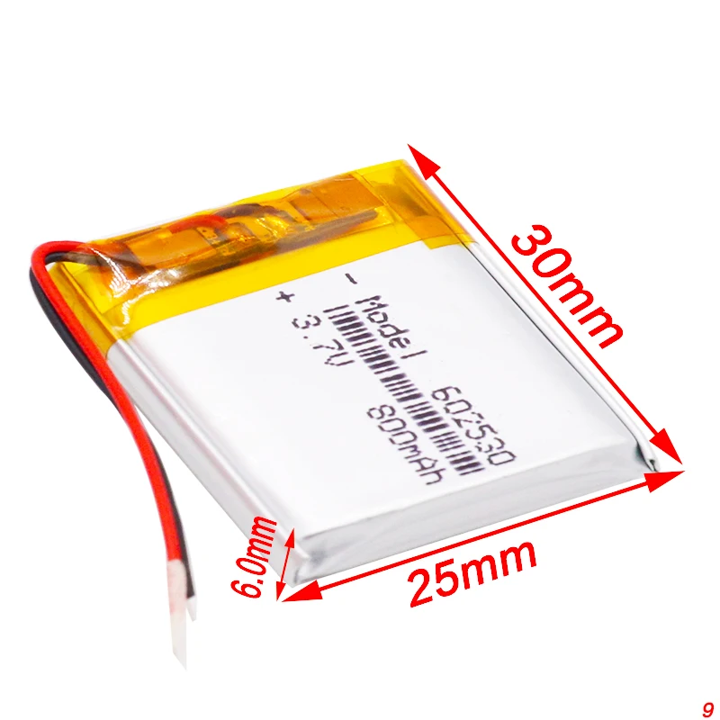 2pcs Lithium Ion Polymer 602530 Battery 3.7v 800mAh For MP4 MP5 GPS PSP Smart Watch Driving Recorder | Электроника