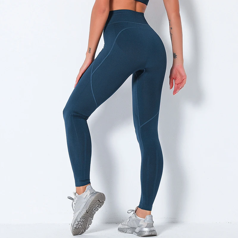 

NORMOV Women Leggings Seamless High Waist Push Up Pockets Ankle Length Spandex Jeggings Fitness Solid Feminina Leggings