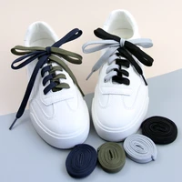 1 pair fashion thicken sports shoelace womens mens flat shoes elastic shoelace black white lace flat round shoe strap 110cm