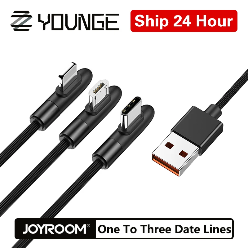 Joyroom JR-S-M98K, 1,2 м, 2 м, вес нетто г, алюминиевый сплав+ Плетеный материал, кабель для быстрой зарядки от одного до трех