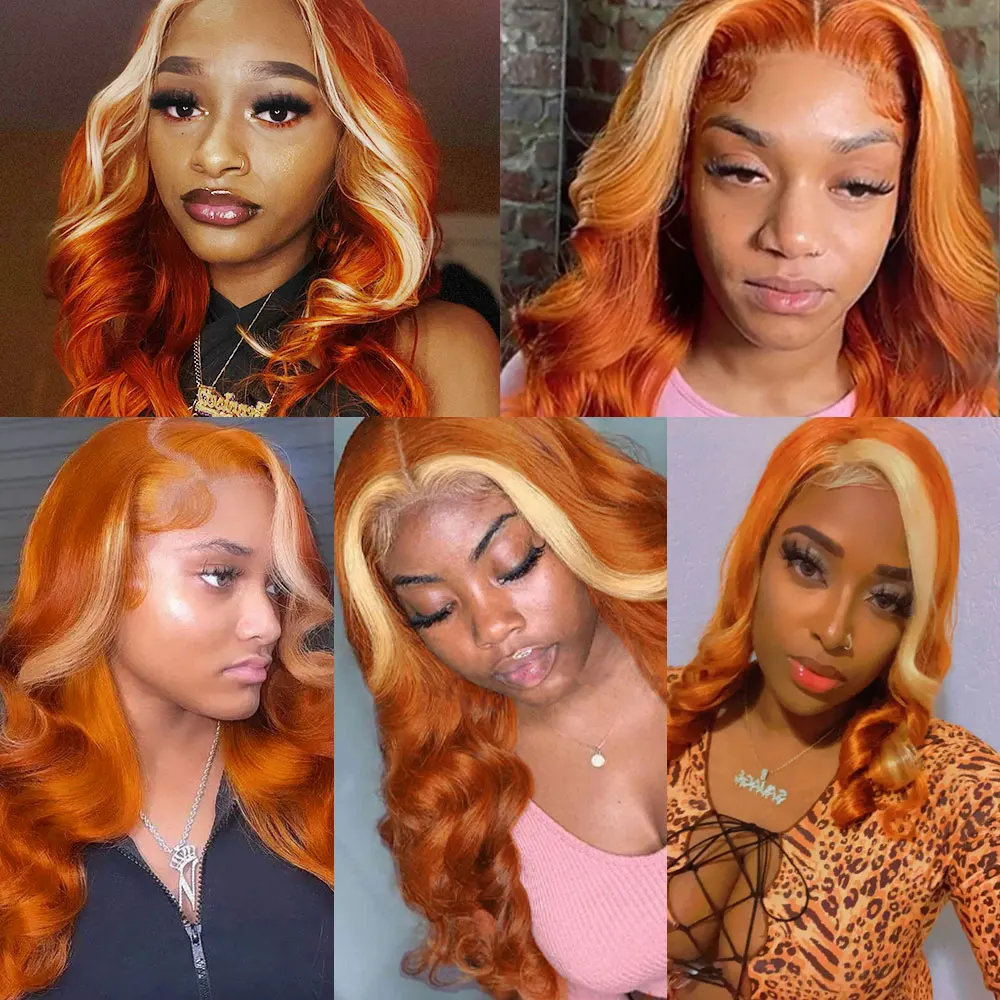Парик Asimey 613 имбирного цвета волнистые передние парики из человеческих волос на