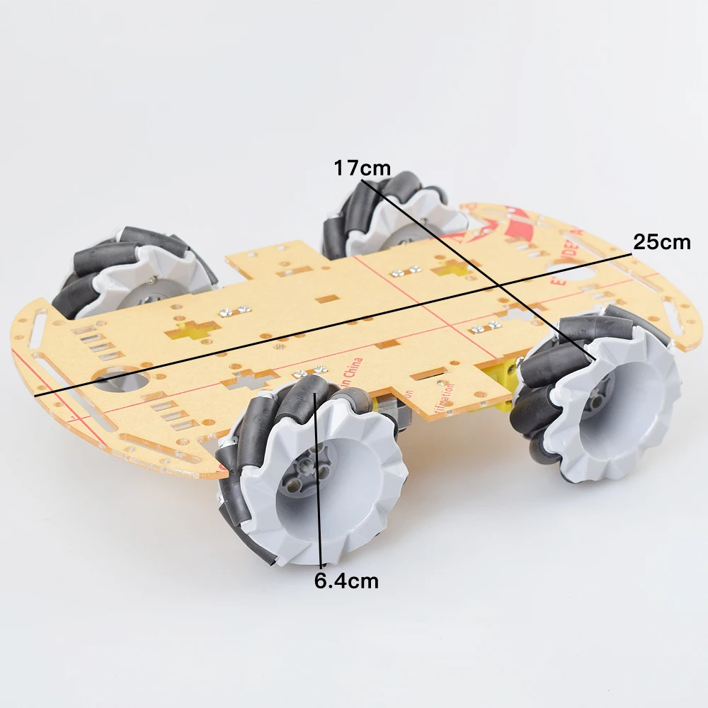 Moebius 4WD 64 мм Mecanum колеса робот шасси автомобиля комплект с TT Мотор для Arduino Raspberry Pi DIY