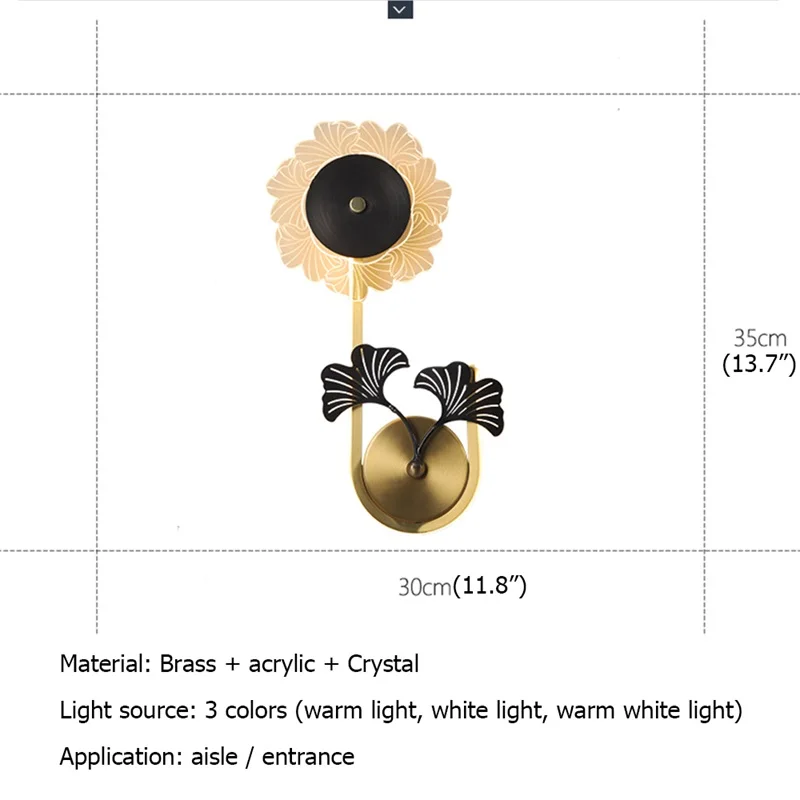 BRIGHT Nordic Creative Wall Sconces Copper Lamp Modern Luxury LED Crystal Light For Home