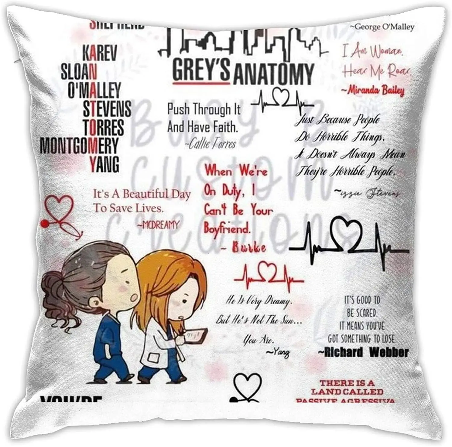 

Greys-Anatomy Pillowcase Throw Pillow Covers 18 X 18 Inch/45 X 45 cm Double-Sided Printing