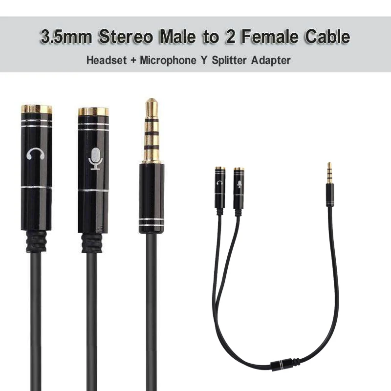Разветвитель микрофона для наушников 3 5 мм удлинитель аудио y-разветвитель
