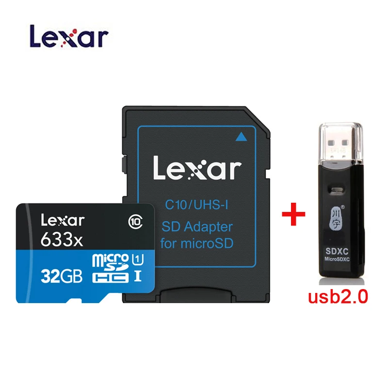 633X 32GB -C296 Lexar tf-карта 633x 667x Micro SD карта 64 Гб 128 ГБ 256 ГБ 512 Гб карта памяти Uhs 1 A1 C10 U1 V10 Дрон Gopro Dji Спортивная камера - Емкость: 633X 32GB -C296