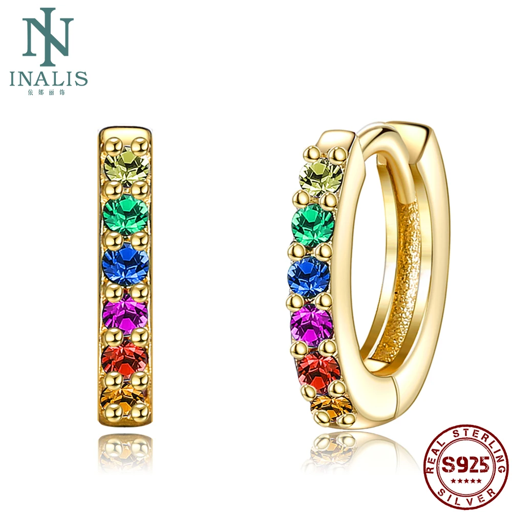 

INALIS золото Цвет модные серьги-кольца аксессуары в этническом стиле Стиль тонкое кубическим цирконием серьги для женщин обручальные кольца ...