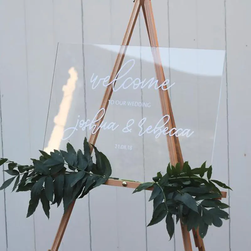 Персонализированные акрил Свадьба Добро пожаловать с указательной надписью