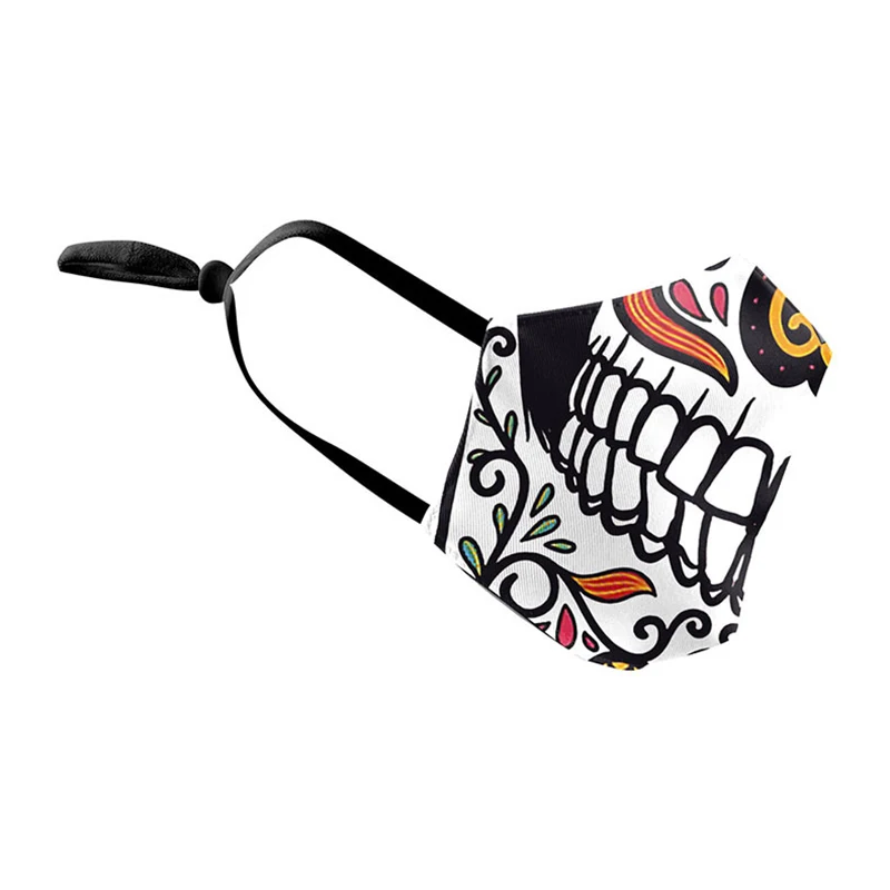 Маска на половину лица с принтом черепа Pattem многоразовая Защитная Пылезащитная