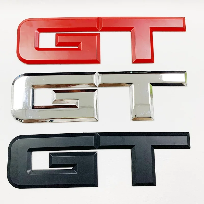 

High quality 3D Metal Car Rear Sides Fender Trunk Decals GT Logo Emblems Badge Sticker For Ford Mustang EcoBost 5.0 L V8 GT