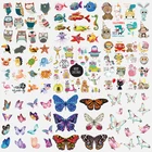 Набор сделай сам с мультяшными животными, теплопередающие виниловые милые наклейки на одежду, патч с бабочкой, термоклейкие переводы для одежды, футболки, полоски
