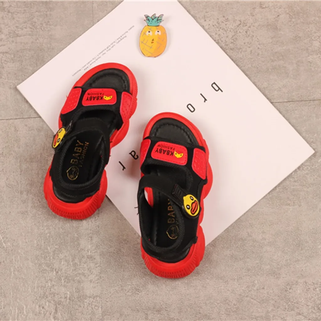 Сандалии для мальчиков 2019 г. сандалии и девочек милые пляжные спортивные с