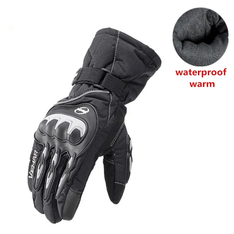Мотоциклетные перчатки зимние теплые водонепроницаемые для езды на открытом