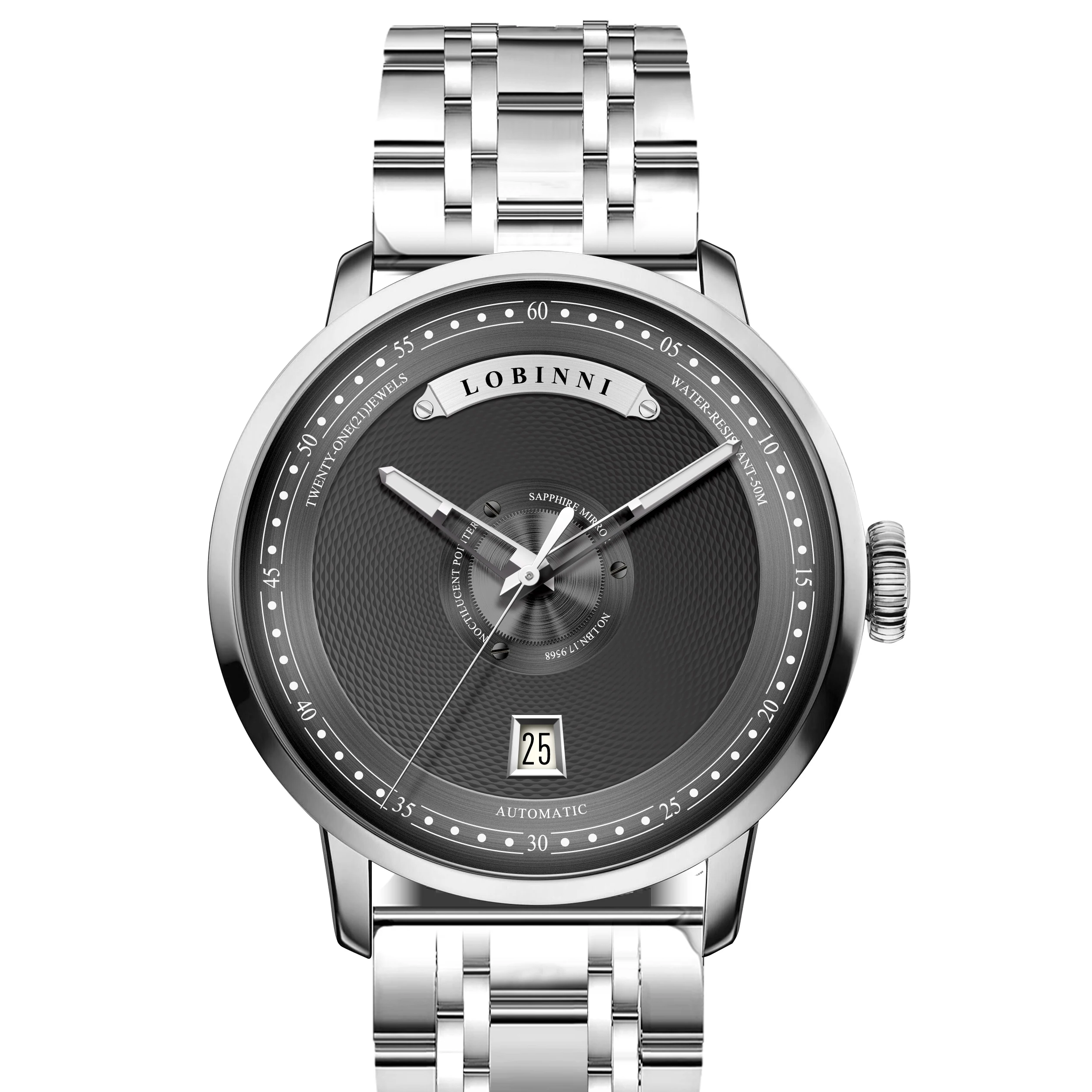 Часы наручные LOBINNI Мужские автоматические роскошные механические с