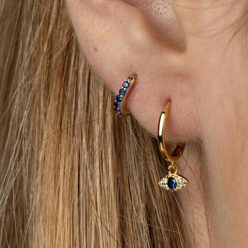 

VINY Silver 925 Jewelry Earrings For Women Orecchini Demon Eye Dangle Earring Gold/Silver Jewelry 2021 Trend Bijoux Femme