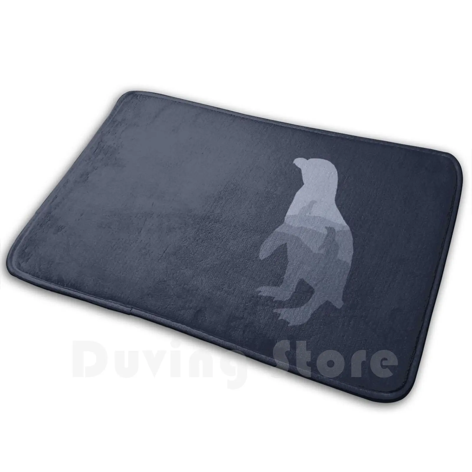 

Penguin Soft Non-Slip Mat Rug 709 Carpet Cushion Penguin Zookeeper Humboldt Bird Rocks Geocreate Blue Typography Seabird