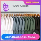 Футболка Базовая облегающая для мужчин и женщин, Однотонная рубашка из 100% хлопка, с круглым вырезом, для молодых мальчиков и девочек, лето