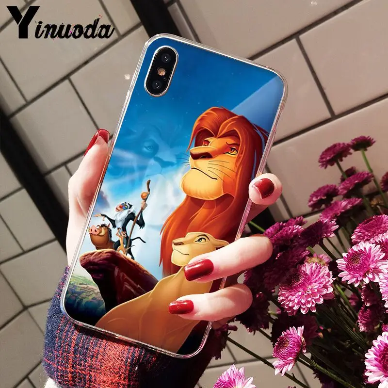 Yinuoda Simba the lion king Мягкий силиконовый прозрачный чехол для телефона iPhone 8 7 6 6S Plus X XS MAX