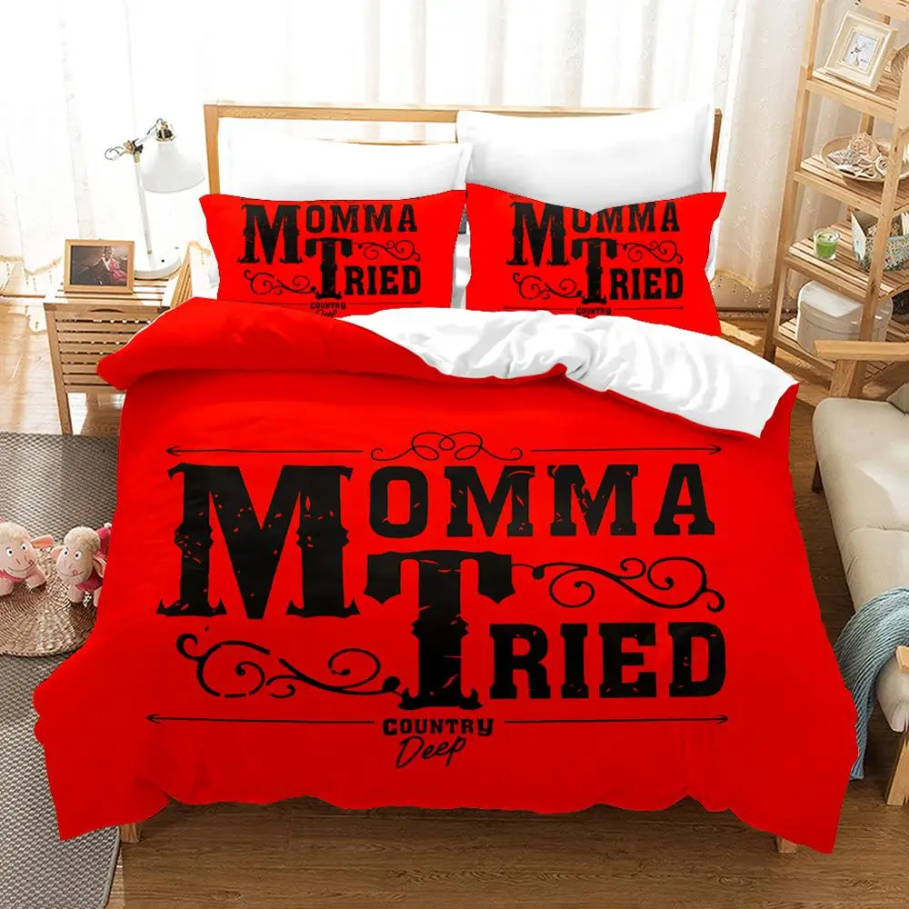 Mama уставший черный красный комплект постельного белья для спальни Декор 100%