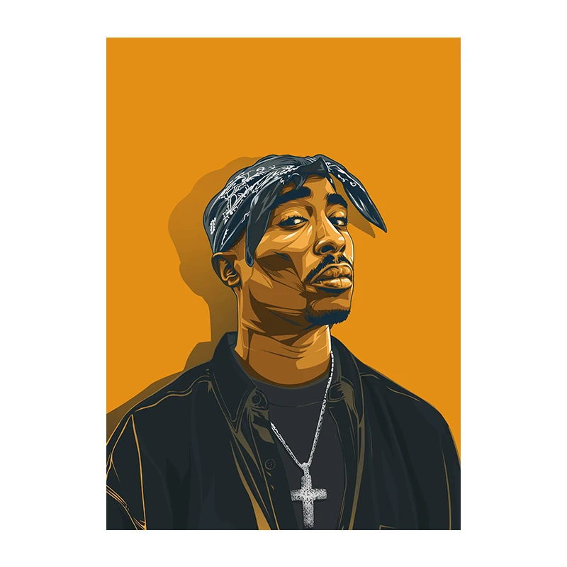 

Tupac Shakur 2PAC Canvas Painting Rapper Star Poster Hip Hop Art Painting Moder Wall Decor Posters Wall Pictures for Home Design