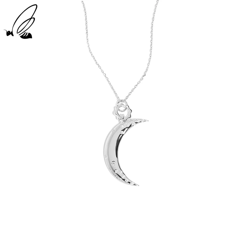

S'STEEL Sterling Silver 925 Jane Wild Moon Pendant Necklace Design Personalized Boho For Women Wedding 2021 Trend Jewellery
