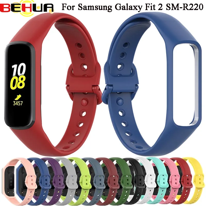 

BEHUA Silicone Sport Band Straps For Samsung Galaxy Fit 2 SM-R220 Bracelet Replacement Watchband For Samsung Galaxy Fit2 Correa