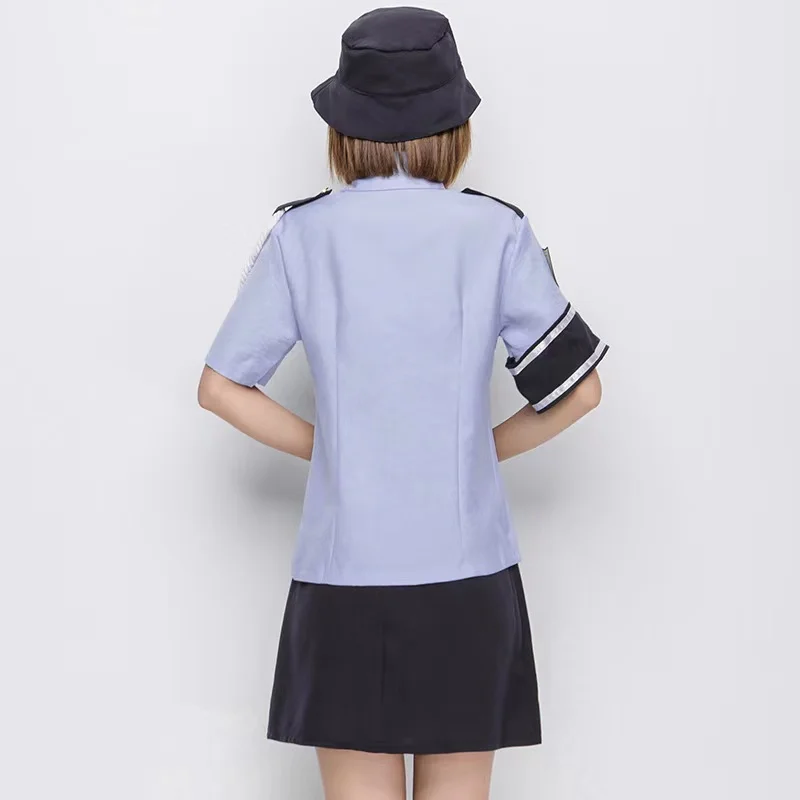 Синий женский костюм женщины-полицейского на Хэллоуин женская японская