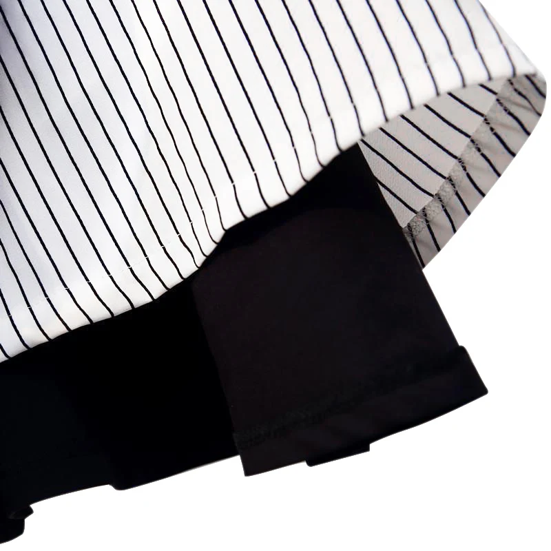 

Summer Women Dresses Slim Waist Round Neck Irregular Dress Loose Short-sleeved Color Matching Pullover Casual Dress